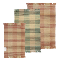 Hand Loomed Plaid Rag Rug