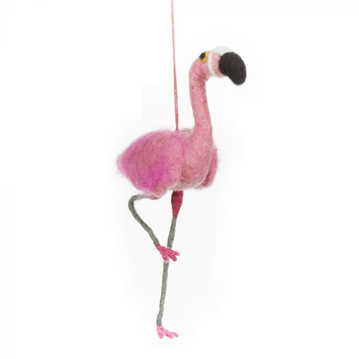 Felt Tree Decoration - Flamingo