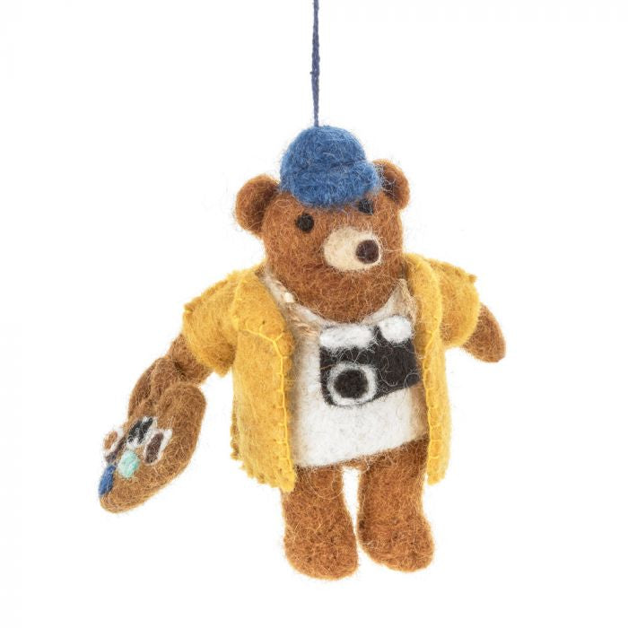 Felt Tree Decoration - Teddy the Tourist