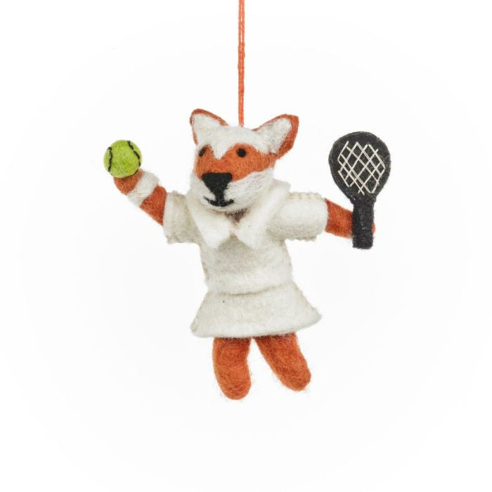 Felt Tree Decoration - Tennis Fox