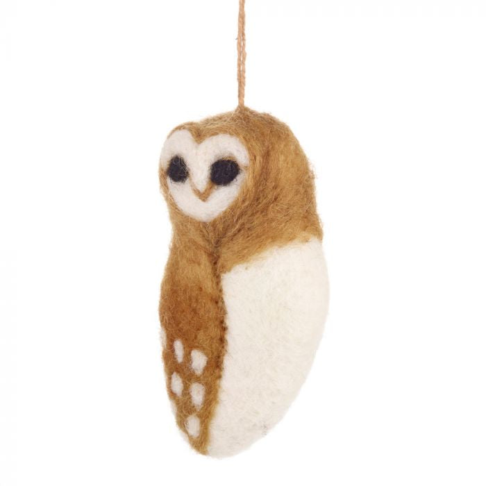 Felt Tree Decoration - Brown Barn Owl