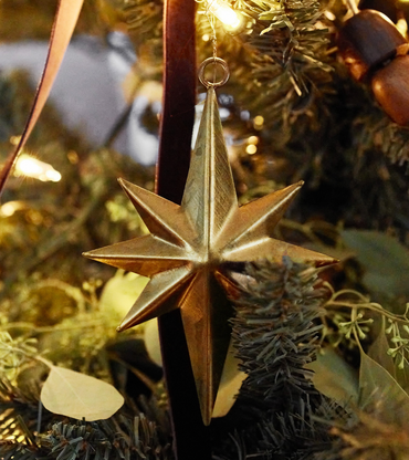 Antique Brass Star Tree Decoration