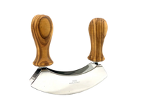 Olive Wood Mezzaluna Knife