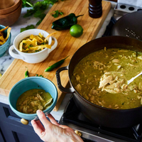 Smithey 7.25qt dutch oven on stove top