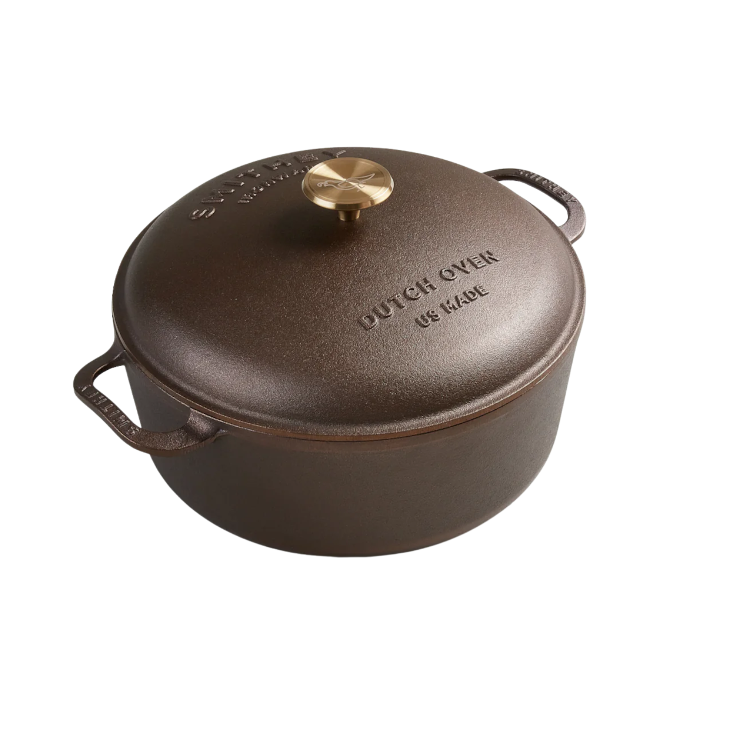 Smithey 7.25qt dutch oven no background