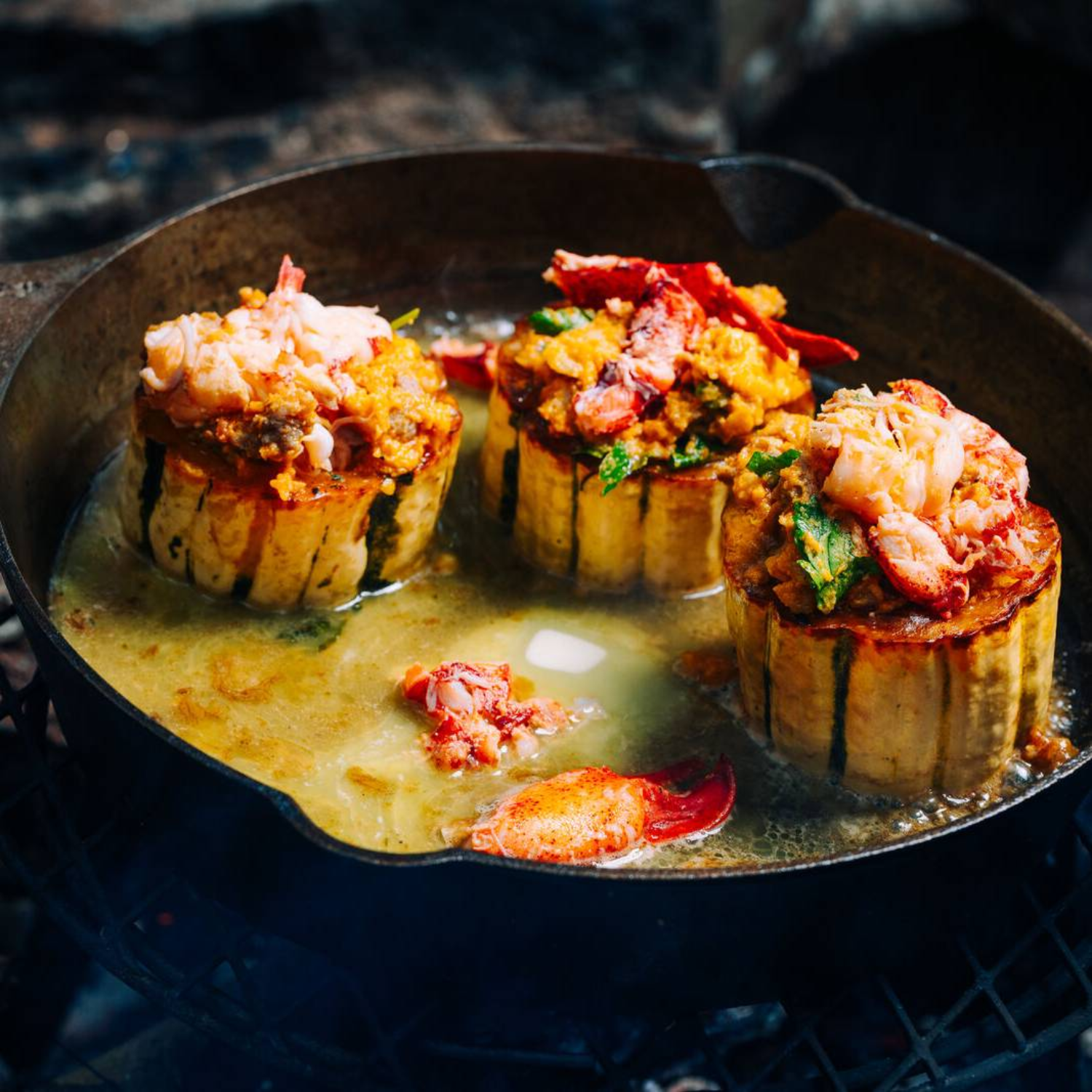 Smithey Farmhouse Skillet No. 12 on stovetop