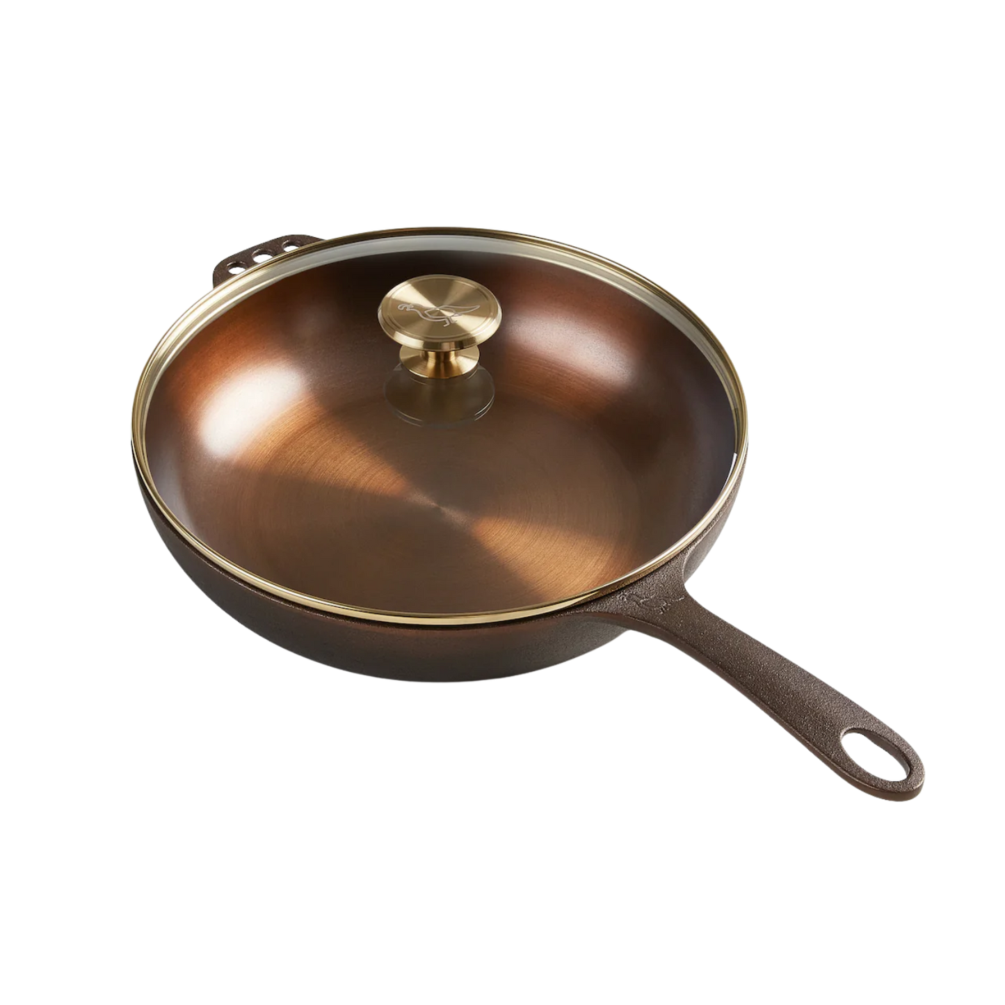 Smithey cast iron no. 11 pan with lid no background