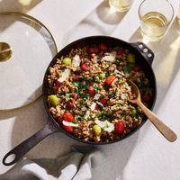 Smithey cast iron no. 11 pan with lid serving