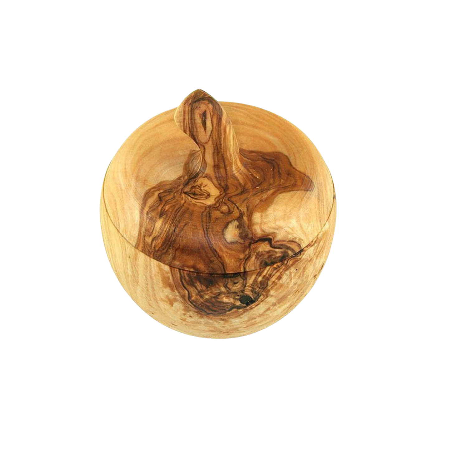 Apple Shaped Olive Wood Container