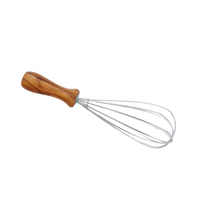 Olive Wood Handled Stainless Steel Whisk