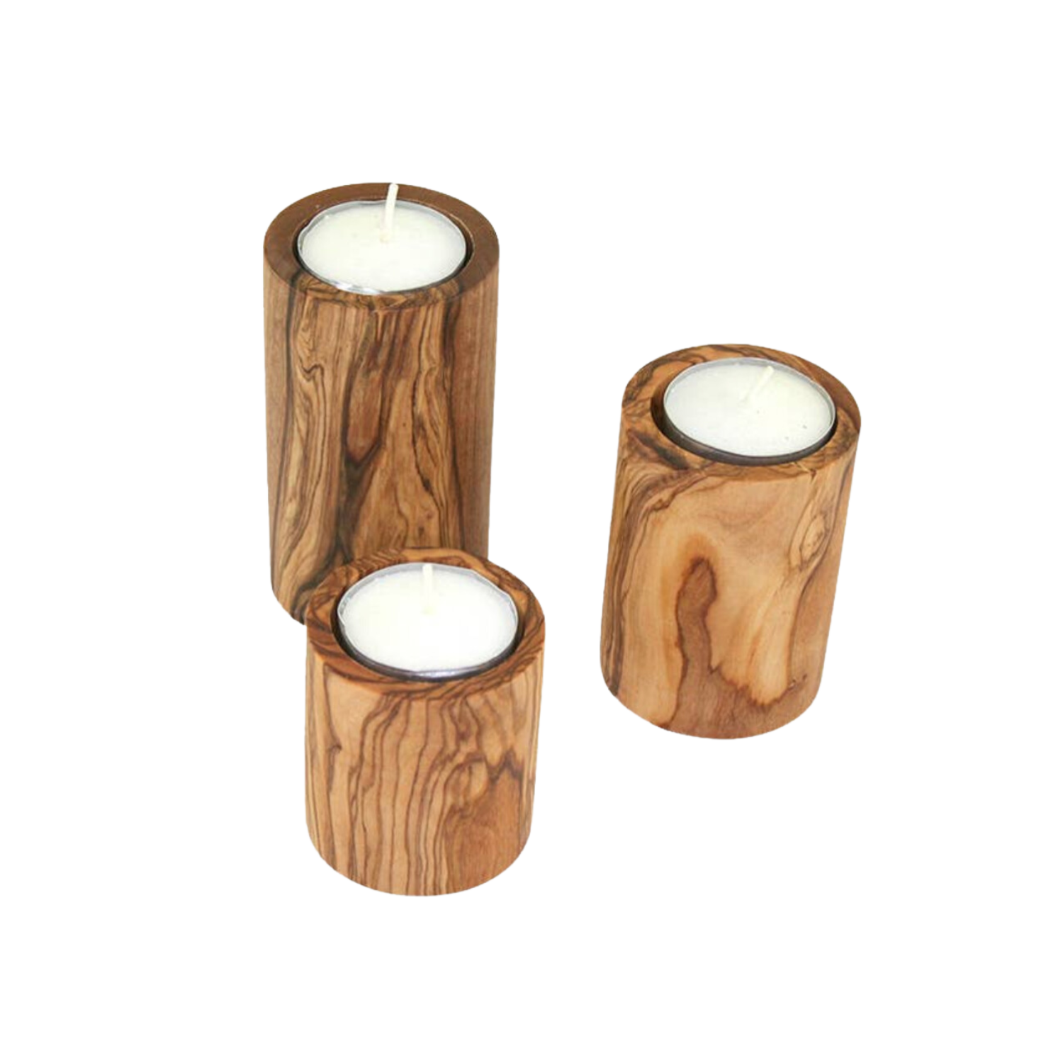 Set of 3 Olivewood Tealight holders/candle holders