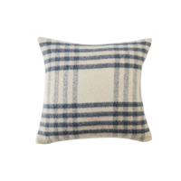 Blue Check British Wool Cushion