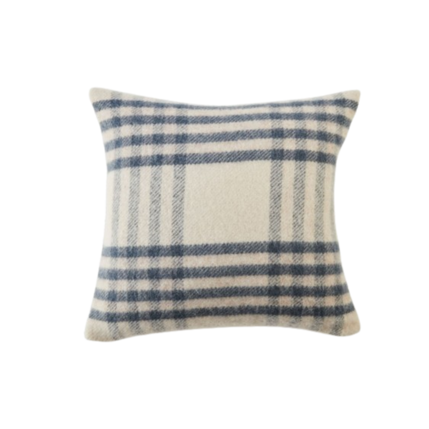 Blue Check British Wool Cushion