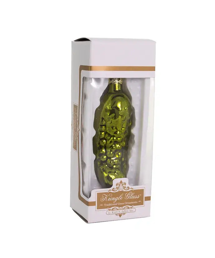 4"HAND BLOWN GLASS PICKLE ORNAMENT