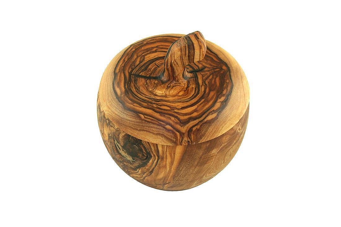 Apple Shaped Olive Wood Container