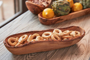 Italian Olivewood Boat Bowl - Live Edge