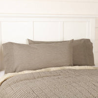 Sawyer Mill Charcoal Ticking Stripe King Pillow Case Set 2pc