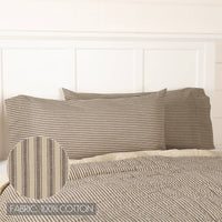 Sawyer Mill Charcoal Ticking Stripe King Pillow Case Set 2pc