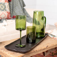 Hammered Glass Tumbler - Green