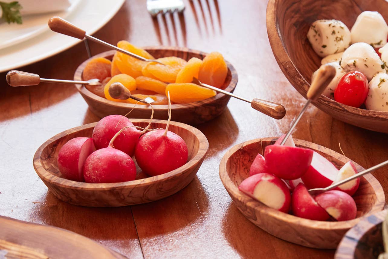 Italian Olivewood Aperitivo Bowls - Set of 4