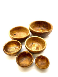 Set of Six Nesting Olive Wood Bowls