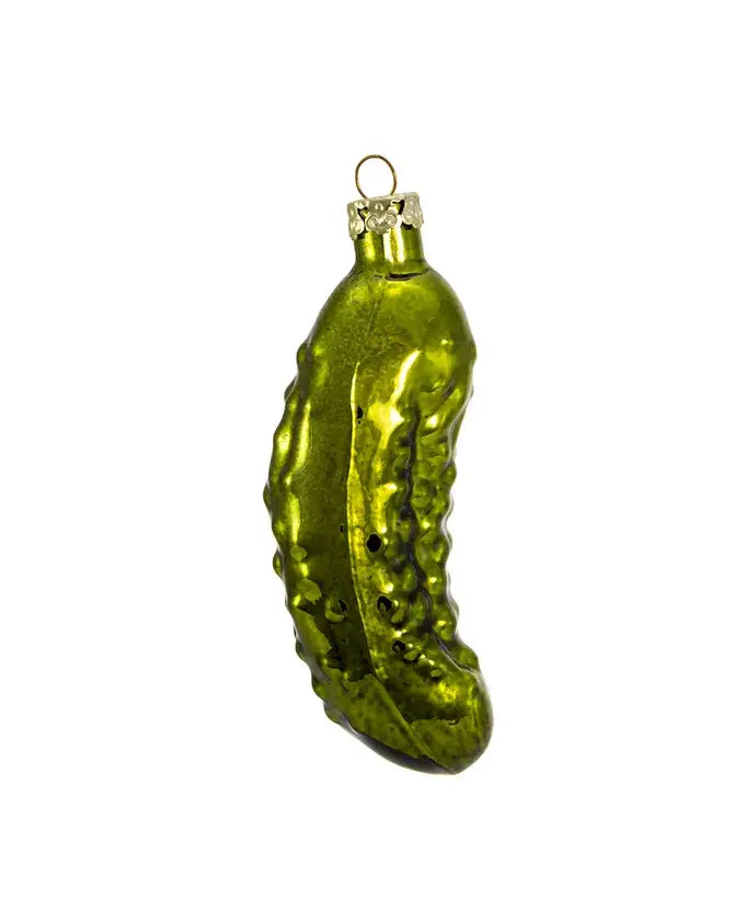 4"HAND BLOWN GLASS PICKLE ORNAMENT