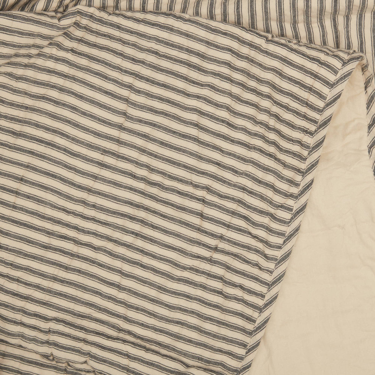 Sawyer Mill Charcoal Ticking Stripe Luxury King Quilt