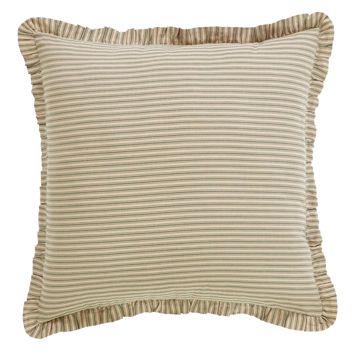 Ticking Stripe Cotton Euro Sham - Sage Green