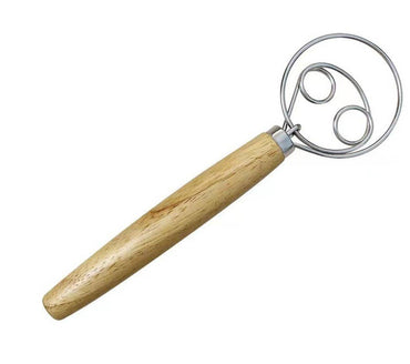 Dough Whisk Wooden Handle