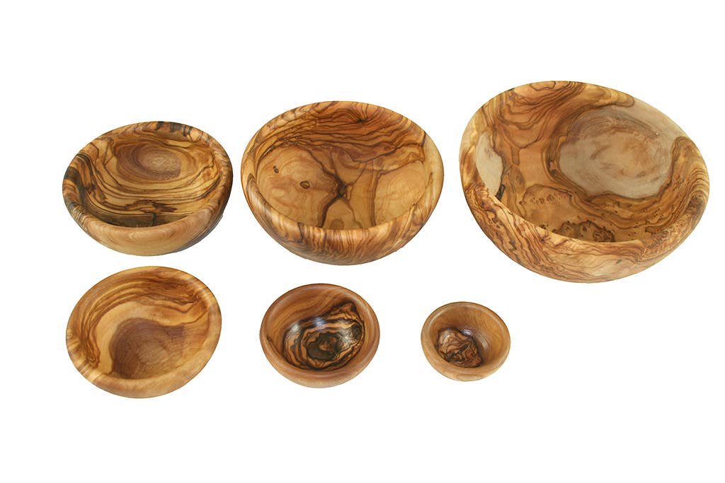 Set of Six Nesting Olive Wood Bowls