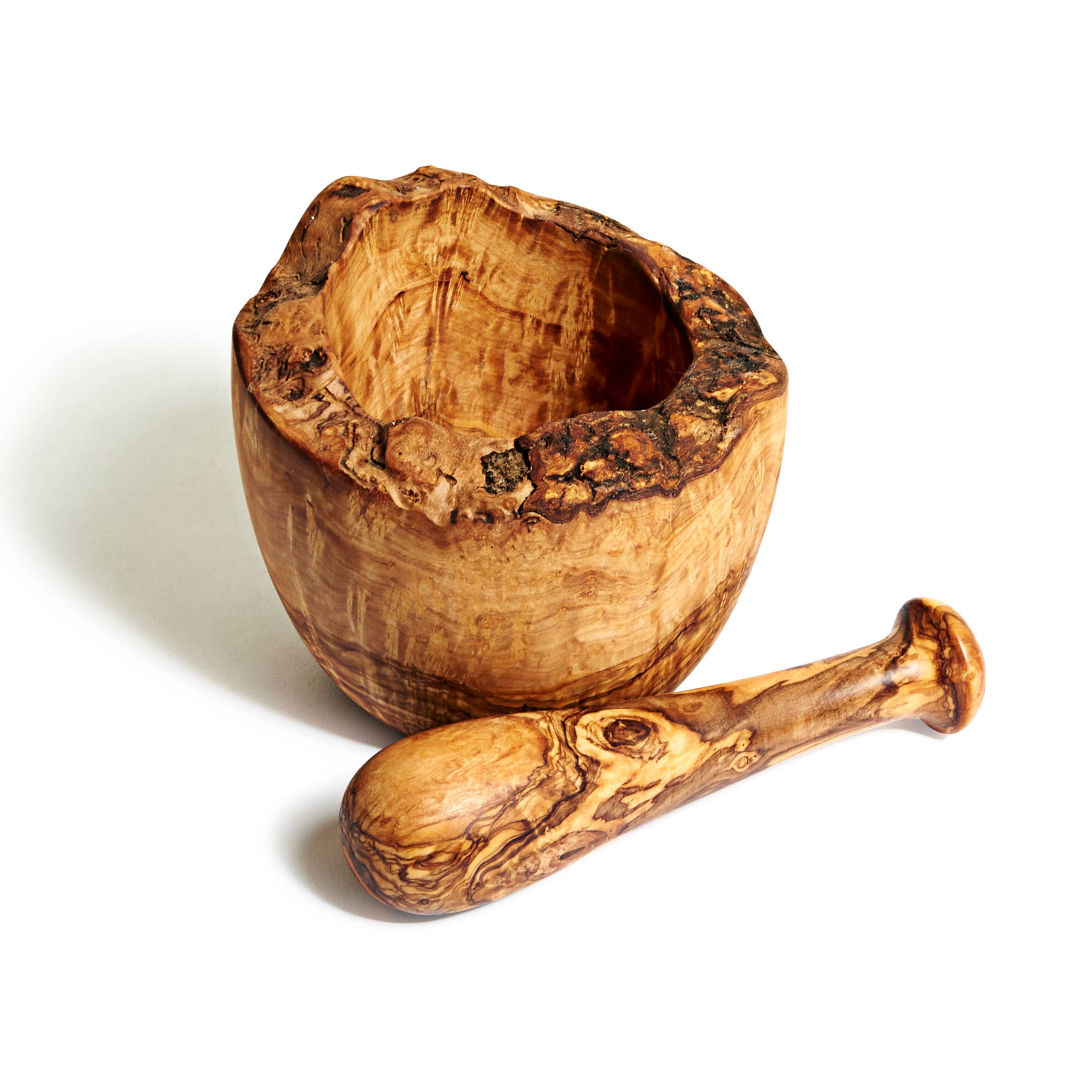 Free Form Olive Wood Mortar & Pestle