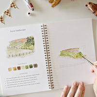 Farm watercolor workbook