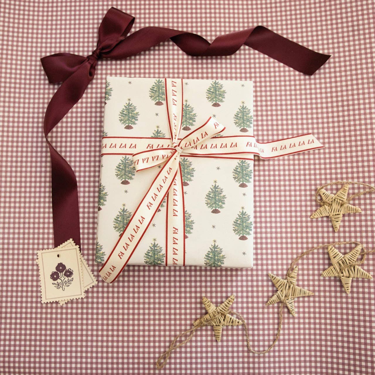 'Fa la la la la' cotton ribbon