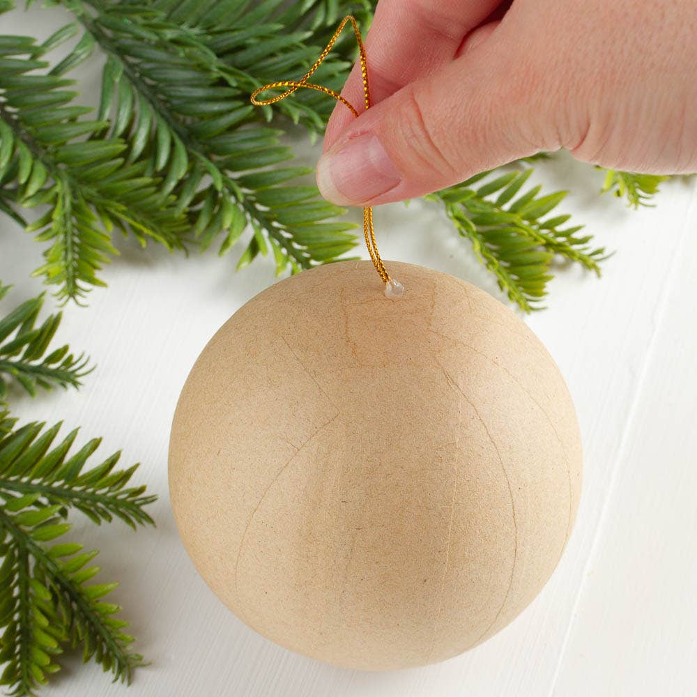 3-1/2" Paper Mache Ball Ornament