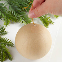 3-1/2" Paper Mache Ball Ornament