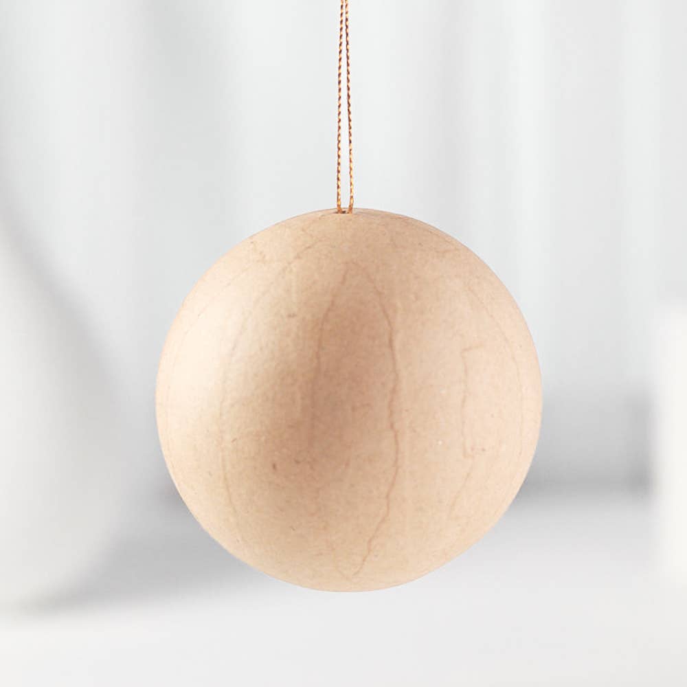 3-1/2" Paper Mache Ball Ornament