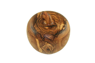 Apple Shaped Olive Wood Container