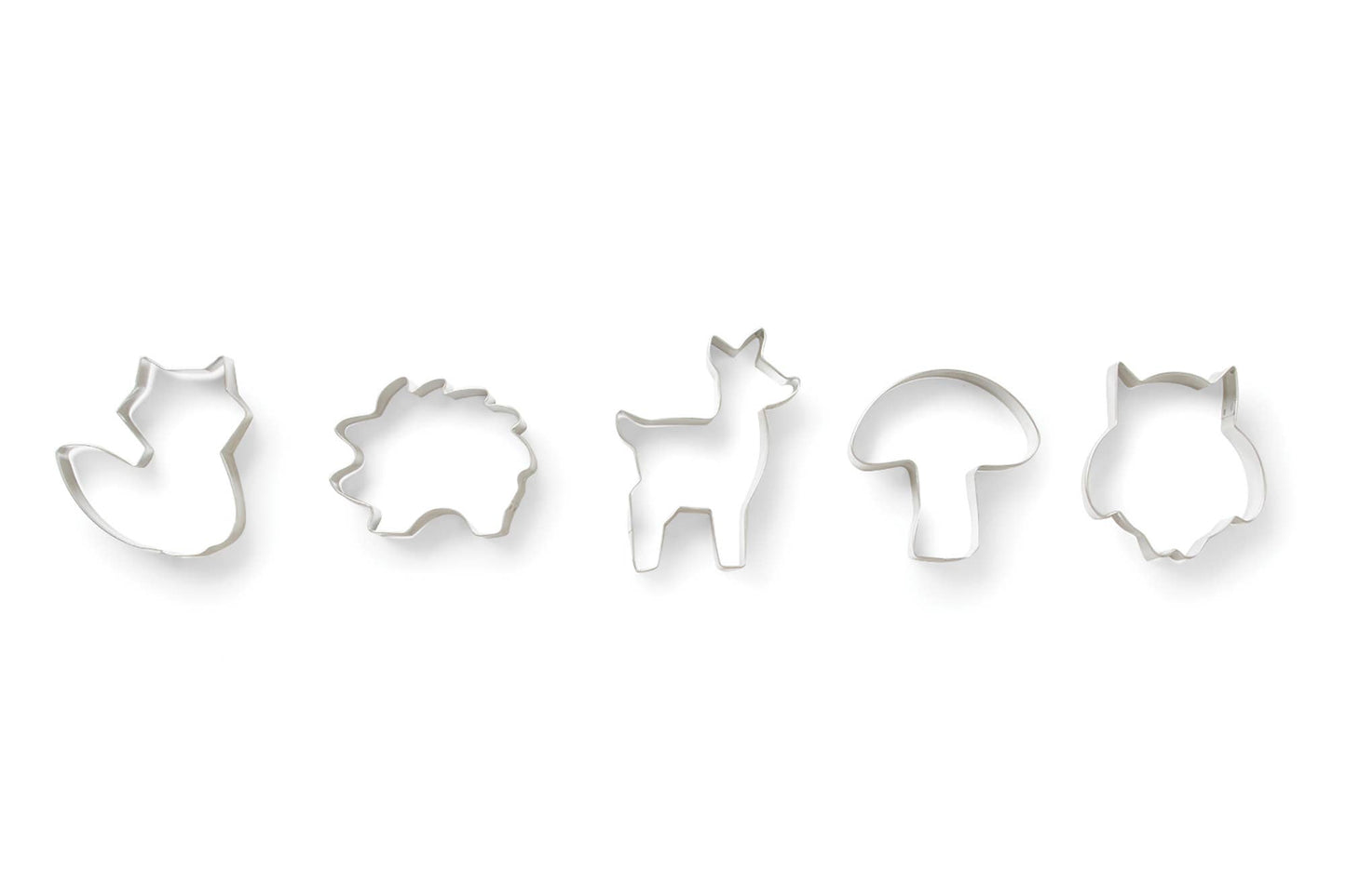 Fox Run Woodland Animal Cookie Cutters, Set of 5, 4"