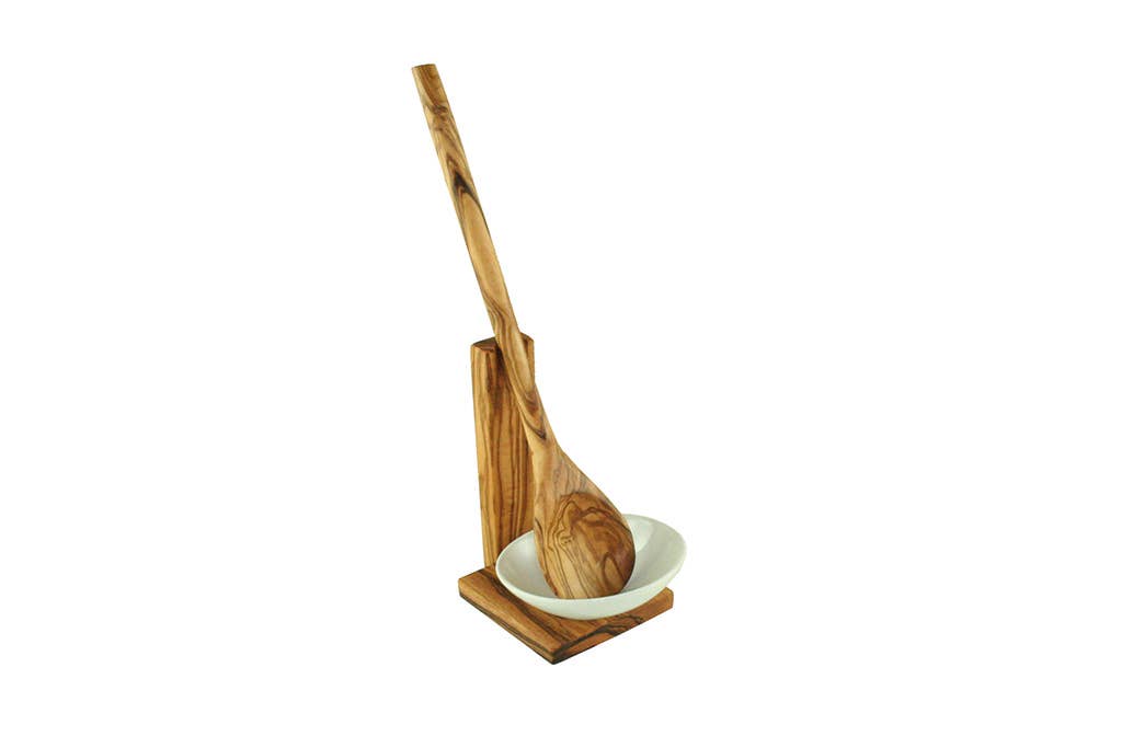 Olive Wood Cooking Spoon & Stand