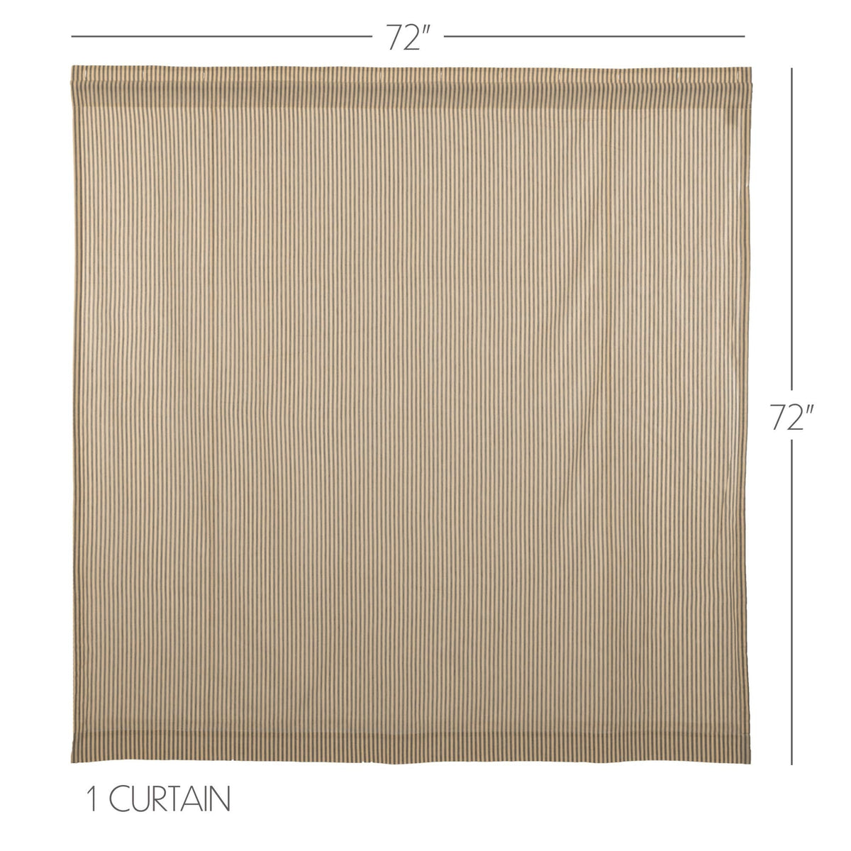 Sawyer Mill Charcoal Ticking Stripe Shower Curtain 72x72