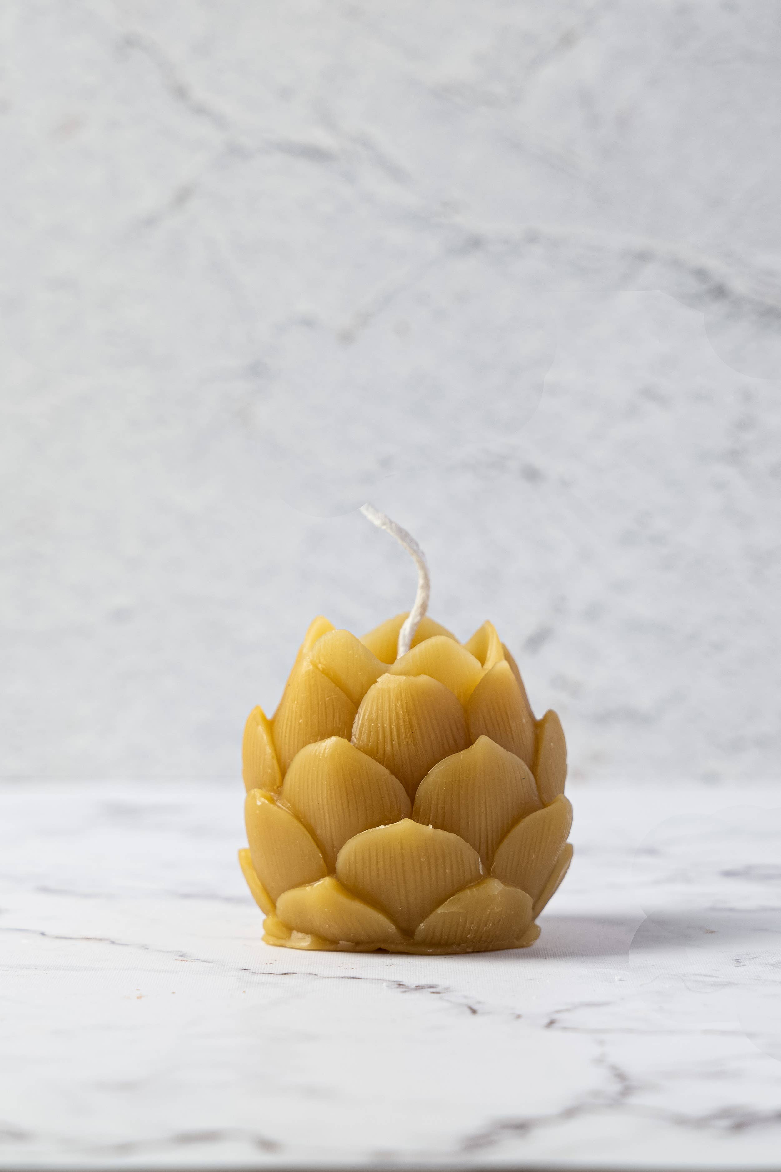 Hops Cone/Artichoke Beeswax Candle