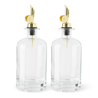 2pk 17oz Round Apothecary Oil Bottle w/ Auto Spout - Gold