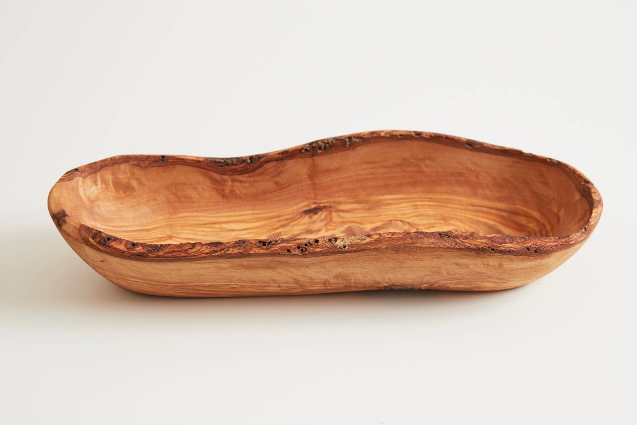 Italian Olivewood Boat Bowl - Live Edge