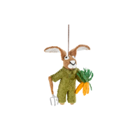 Felt Tree Ornament - Gardening Rabbit
