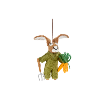 Felt Tree Ornament - Gardening Rabbit