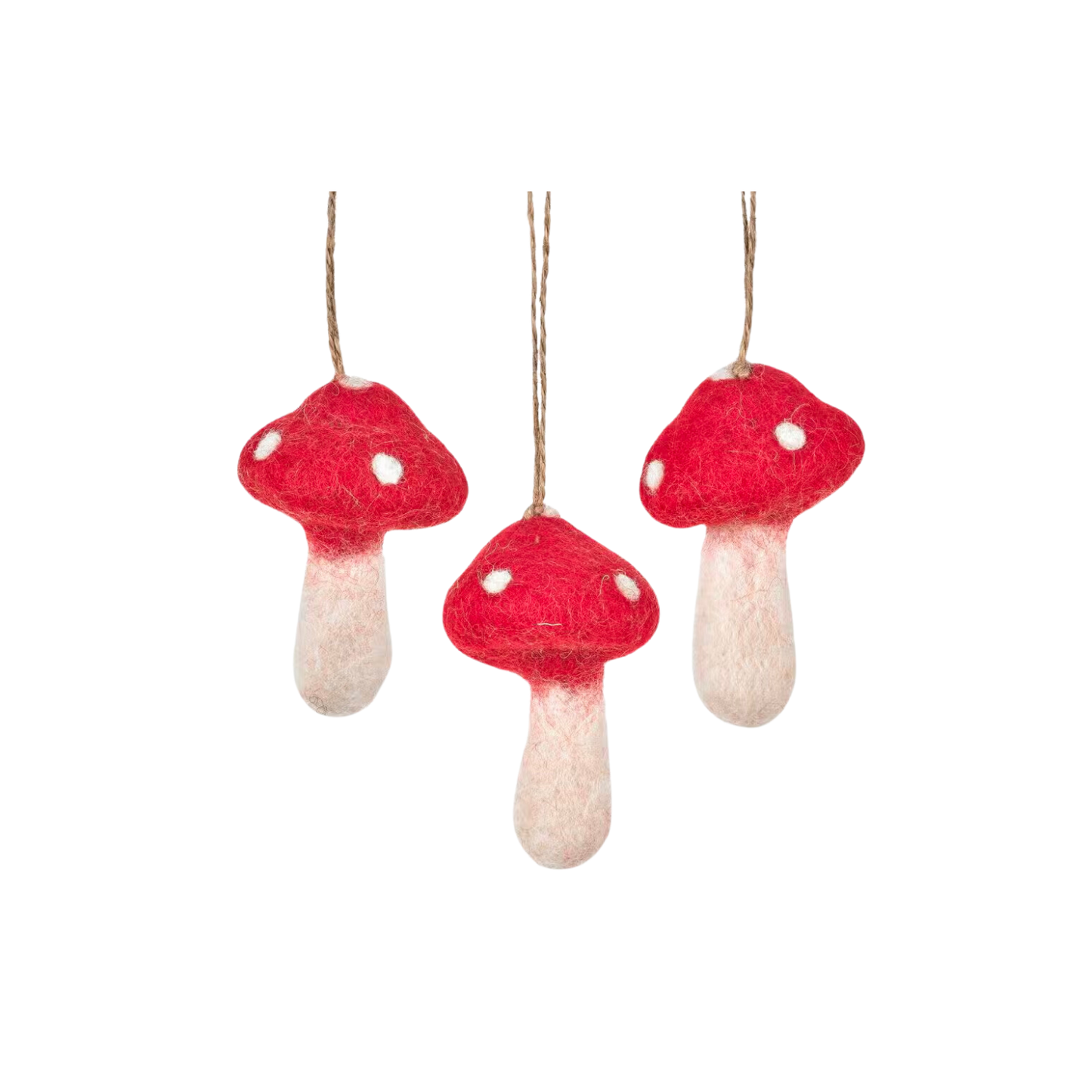 Felt Tree Decoration - Toadstools / Mushrooms (Set of 3)