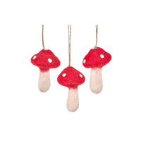 Felt Tree Decoration - Toadstools / Mushrooms (Set of 3)