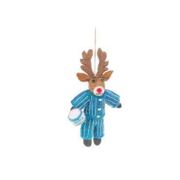 Felt Tree Decoration - Pajama Reindeer