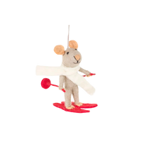 Felt Tree Decoration - Skiing Mouse