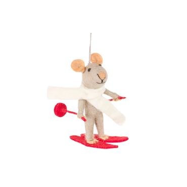 Felt Tree Decoration - Skiing Mouse